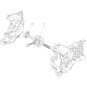 03. Piaggio Zip 50 IGET 4T 3V Euro5 - 45 km/h - 2021-2023 - LBMCD2100 - Onderdelen Krukas
