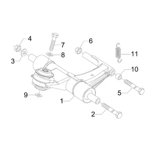 39. Vespa Sprint 50 IGET 4T 3V Euro4 - 45 km/h - 2018-2021 - ZAPCA0101 - Onderdelen Schommelarm