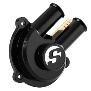 Pordoi Waterpompdeksel - Vespa GTS - Piaggio MP3 / Carnaby etc. - 125cc ~ 300cc - 877528 - Zwart / Chroom / Zilver